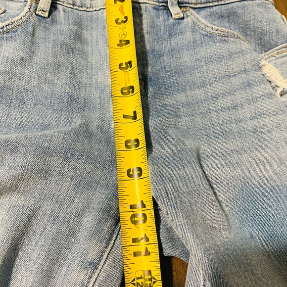 LOFT Denim Blue Distressed Straight Leg Jeans - Picture 8 of 9